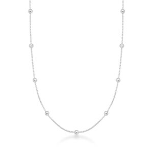 COLAR DE PRATA BOLINHAS VENEZIANAS - 45cm