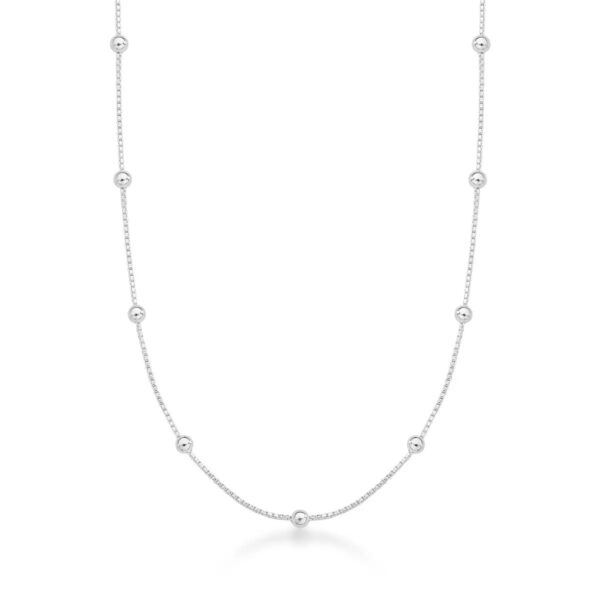 COLAR DE PRATA BOLINHAS VENEZIANAS - 45cm