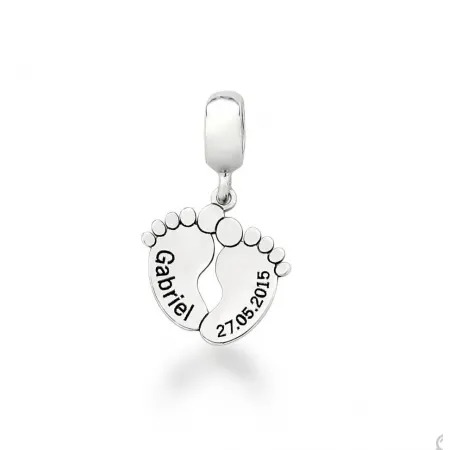 BERLOQUE DOIS PEZINHOS PERSONALIZADOS - PRATA 925