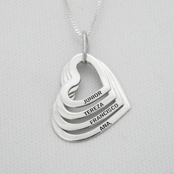 Pingente de prata personalizavel coracoes