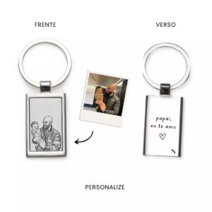 CHAVEIRO RETANGULAR PERSONALIZADO COM 2 FOTOS OU FRASE